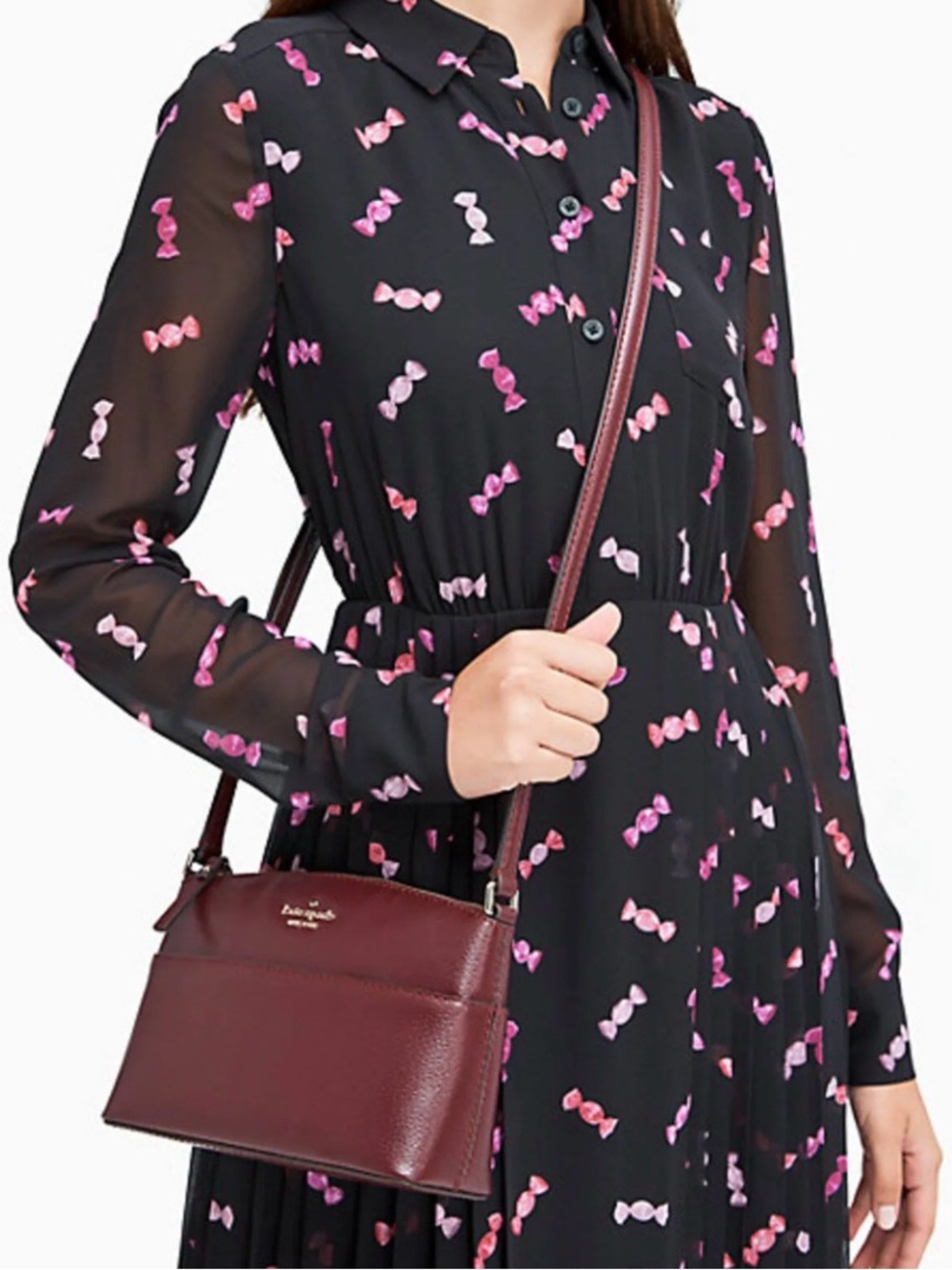 Kate Spade New York $199 Grove Street Millie Crossbody Bag Raspberry Leather